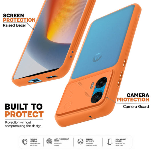 Premium Frosted Back Cover with Textured Camera Design & Metal-Look Buttons for Motorola Moto Edge 50 Fusion 5G