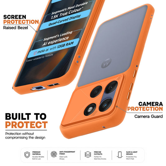 Premium Frosted Back Cover with Textured Camera Design & Metal-Look Buttons for Motorola Moto Edge 60 5G
