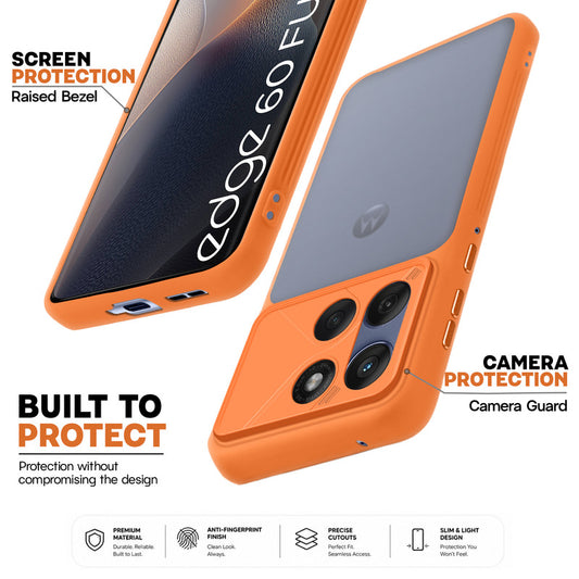 Premium Frosted Back Cover with Textured Camera Design & Metal-Look Buttons for Motorola Moto Edge 60 Fusion 5G