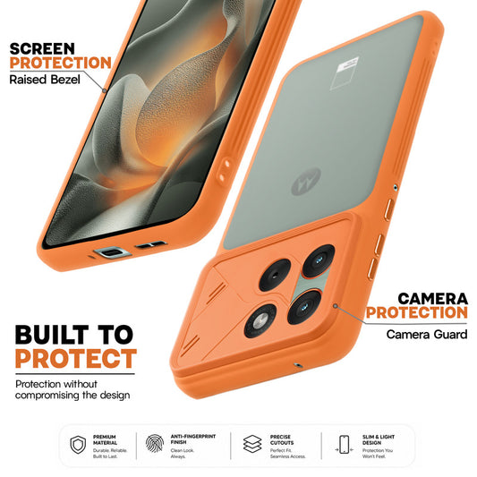 Premium Frosted Back Cover with Textured Camera Design & Metal-Look Buttons for Motorola Moto Edge 70 5G