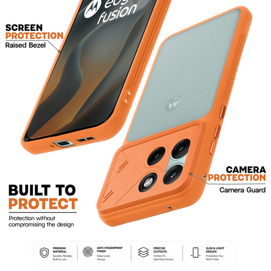 Premium Frosted Back Cover with Textured Camera Design & Metal-Look Buttons for Motorola Moto Edge 70 Fusion 5G