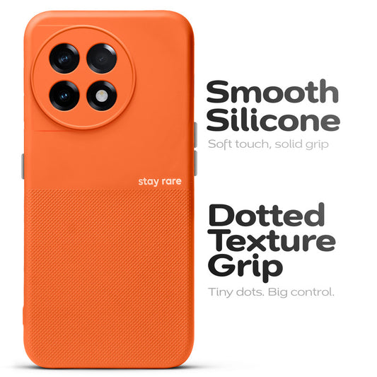 Premium Silicone Textured Case With Camera Protection & Inner Microfiber Lining Back Cover For OnePlus 11R 5G