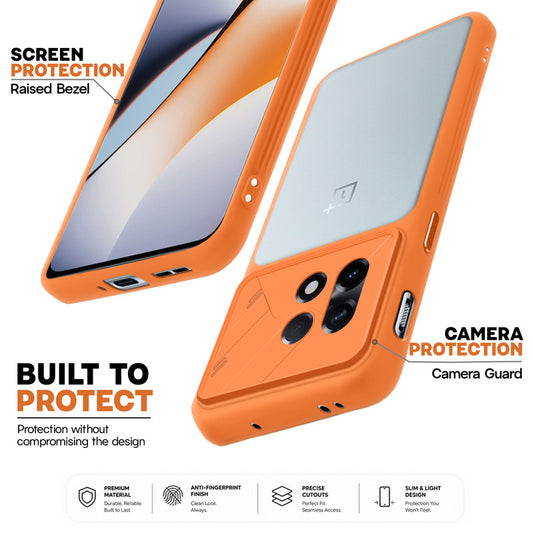 Premium Frosted Back Cover with Textured Camera Design & Metal-Look Buttons for OnePlus 11R 5G
