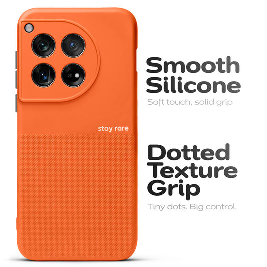 Premium Silicone Textured Case With Camera Protection & Inner Microfiber Lining Back Cover For OnePlus 12 5G