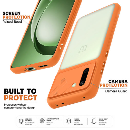 Premium Frosted Back Cover with Textured Camera Design & Metal-Look Buttons for OnePlus 15R 5G