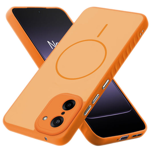 Matte Silicone Dual Color Back Cover with Metal Buttons & Ring Design for OnePlus Nord CE 5 5G