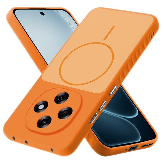 Matte Silicone Dual Color Back Cover with Metal Buttons & Ring Design for Oppo F31 Pro 5G