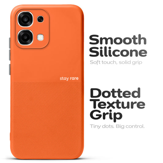 Premium Silicone Textured Case With Camera Protection & Inner Microfiber Lining Back Cover For Oppo F33 5G