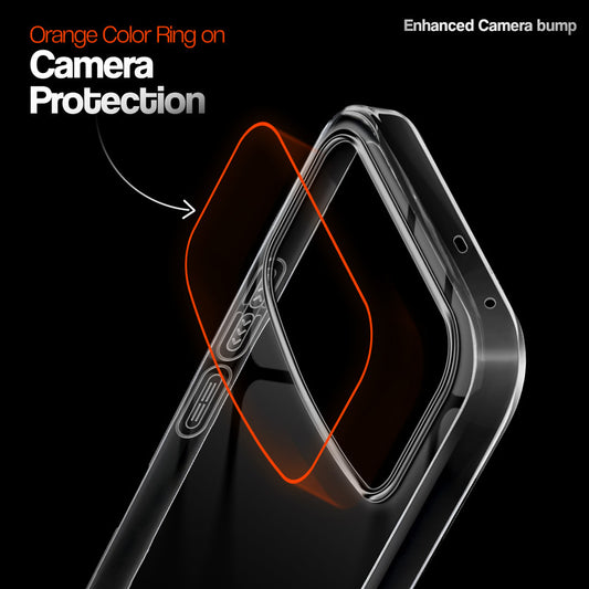 Crystal Clear Anti-Yellow Transparent Back Cover Case With Camera Ring Protection for Oppo F33 Pro 5G