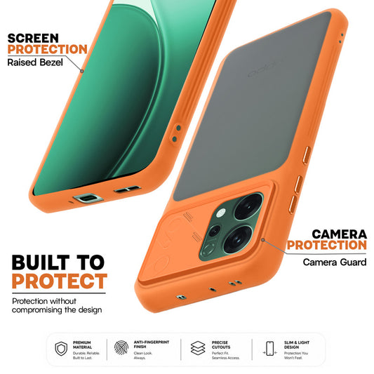 Premium Frosted Back Cover with Textured Camera Design & Metal-Look Buttons for Oppo Reno 14 5G