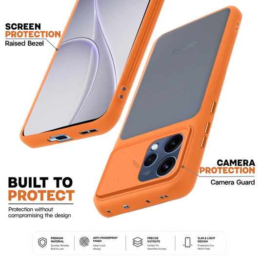 Premium Frosted Back Cover with Textured Camera Design & Metal-Look Buttons for Oppo Reno 15 5G