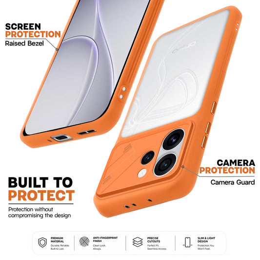 Premium Frosted Back Cover with Textured Camera Design & Metal-Look Buttons for Oppo Reno 15 Pro Mini 5G