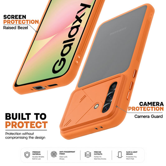 Premium Frosted Back Cover with Textured Camera Design & Metal-Look Buttons for Samsung A56 5G