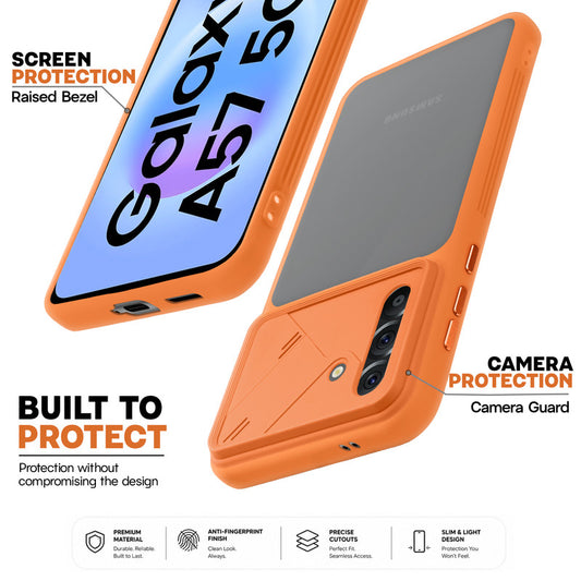 Premium Frosted Back Cover with Textured Camera Design & Metal-Look Buttons for Samsung A57 5G