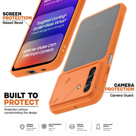 Premium Frosted Back Cover with Textured Camera Design & Metal-Look Buttons for Samsung F17 5G