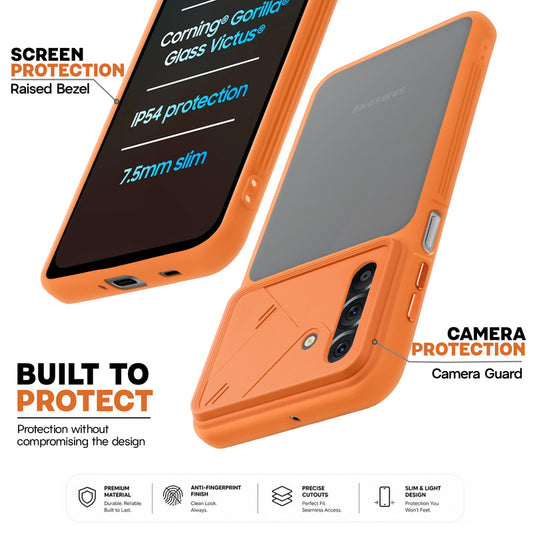 Premium Frosted Back Cover with Textured Camera Design & Metal-Look Buttons for Samsung M17 5G