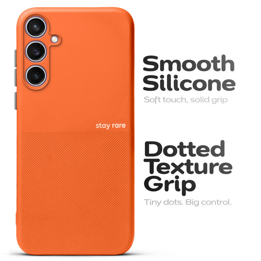Premium Silicone Textured Case With Camera Protection & Inner Microfiber Lining Back Cover For Samsung S23 FE 5G