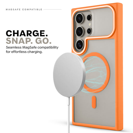 Premium MagSafe Case for Samsung S23 Ultra 5G with Frosted Back, Soft Silicone Edges & Raised Camera Protection