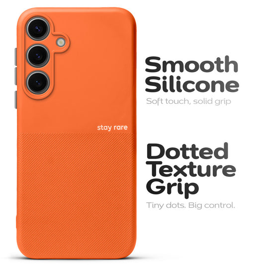 Premium Silicone Textured Case With Camera Protection & Inner Microfiber Lining Back Cover For Samsung S25 5G