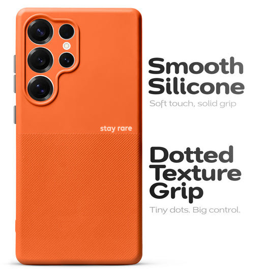Premium Silicone Textured Case With Camera Protection & Inner Microfiber Lining Back Cover For Samsung S25 Ultra 5G