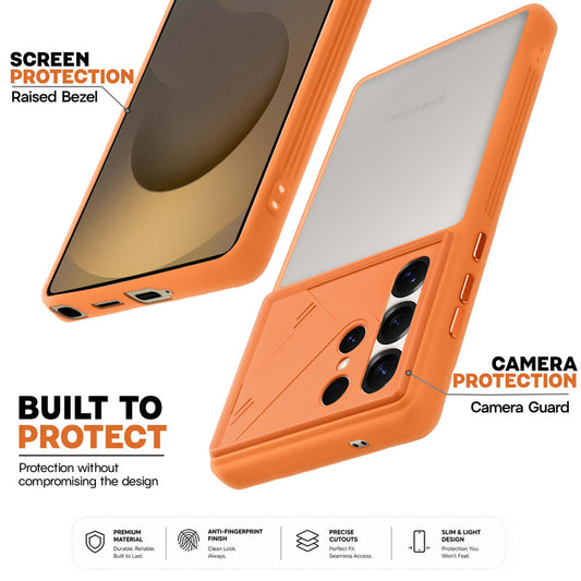 Premium Frosted Back Cover with Textured Camera Design & Metal-Look Buttons for Samsung S25 Ultra 5G