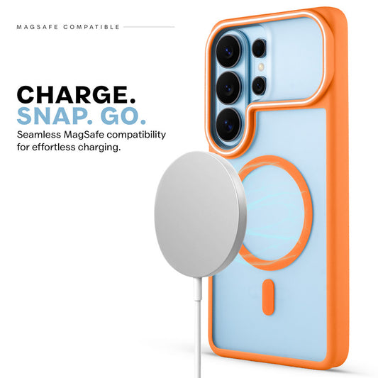 Premium MagSafe Case for Samsung S25 Ultra 5G with Frosted Back, Soft Silicone Edges & Raised Camera Protection