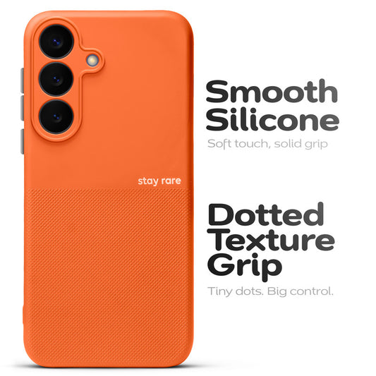 Premium Silicone Textured Case With Camera Protection & Inner Microfiber Lining Back Cover For Samsung S26 5G