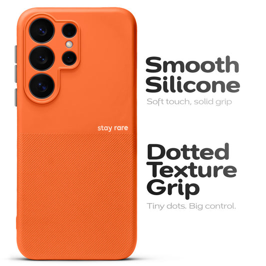 Premium Silicone Textured Case With Camera Protection & Inner Microfiber Lining Back Cover For Samsung S26 Ultra 5G