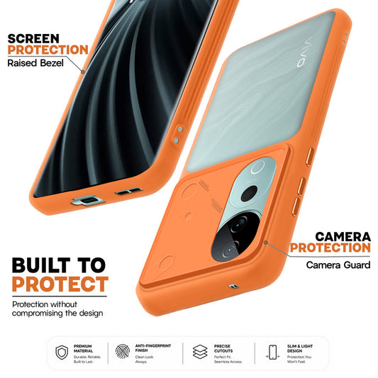 Premium Frosted Back Cover with Textured Camera Design & Metal-Look Buttons for Vivo T3 Ultra 5G