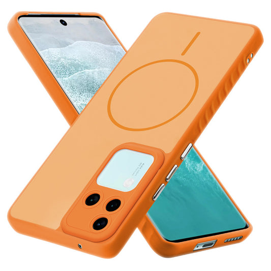 Matte Silicone Dual Color Back Cover with Metal Buttons & Ring Design for Vivo V30 Pro 5G