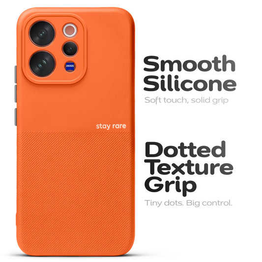 Premium Silicone Textured Case With Camera Protection & Inner Microfiber Lining Back Cover For Vivo V70 Elite 5G
