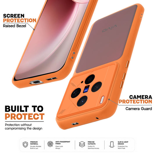 Premium Frosted Back Cover with Textured Camera Design & Metal-Look Buttons for Vivo X300 5G