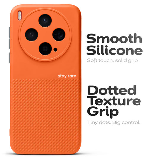 Premium Silicone Textured Case With Camera Protection & Inner Microfiber Lining Back Cover For Vivo X300 5G