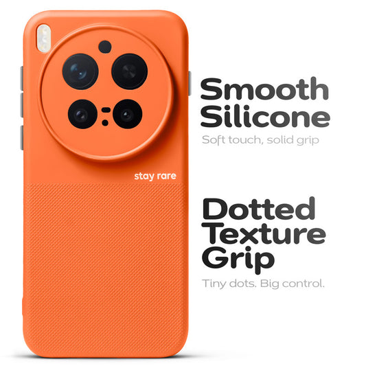 Premium Silicone Textured Case With Camera Protection & Inner Microfiber Lining Back Cover For Vivo X300 Pro 5G