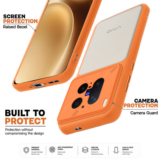 Premium Frosted Back Cover with Textured Camera Design & Metal-Look Buttons for Vivo X300 Pro 5G