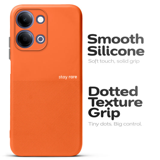 Premium Silicone Textured Case With Camera Protection & Inner Microfiber Lining Back Cover For Vivo Y11 5G
