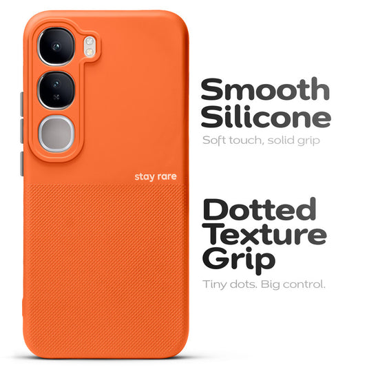 Premium Silicone Textured Case With Camera Protection & Inner Microfiber Lining Back Cover For Vivo Y300 5G