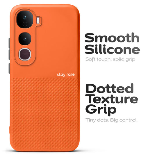 Premium Silicone Textured Case With Camera Protection & Inner Microfiber Lining Back Cover For Vivo Y400 Pro 5G