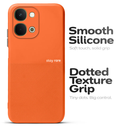 Premium Silicone Textured Case With Camera Protection & Inner Microfiber Lining Back Cover For Vivo Y51 Pro 5G