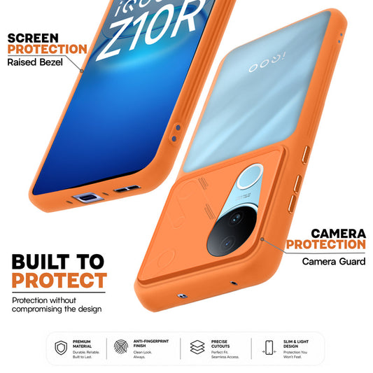 Premium Frosted Back Cover with Textured Camera Design & Metal-Look Buttons for iQOO Z10R 5G