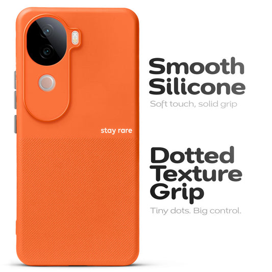 Premium Silicone Textured Case With Camera Protection & Inner Microfiber Lining Back Cover For iQOO Z9s 5G