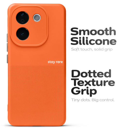 Premium Silicone Textured Case With Camera Protection & Inner Microfiber Lining Back Cover For iQOO Z9s Pro 5G