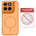 Orange back cover for Motorola G37 5G with printed ring pattern and message showing not compatible with MagSafe charging.