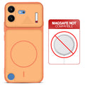 Orange back cover for Nothing Phone 4B 5G with printed ring pattern and message showing not compatible with MagSafe charging.