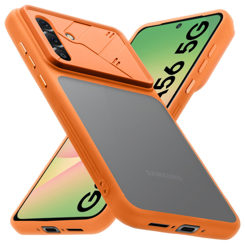 Premium Frosted Back Cover with Textured Camera Design & Metal-Look Buttons for Samsung A56 5G