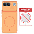 Orange back cover for Vivo V80 Lite 5G with printed ring pattern and message showing not compatible with MagSafe charging.