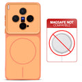 Dual tone silicone Orange phone cover for Vivo X300 5G showing wireless charging not supported notice