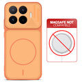 Orange back cover for Xiaomi 17T 5G with printed ring pattern and message showing not compatible with MagSafe charging.