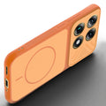 Angled view of Orange mobile case for Motorola Signature with proper charging port cutout, speaker holes and strong corner protection.