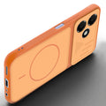 Angled view of Orange mobile case for Oppo A6C 4G with proper charging port cutout, speaker holes and strong corner protection.